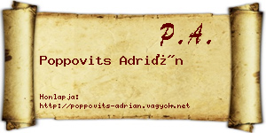 Poppovits Adrián névjegykártya